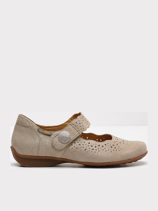 Mephisto Δερμάτινες Γυναικείες Μπαλαρίνες Taupe