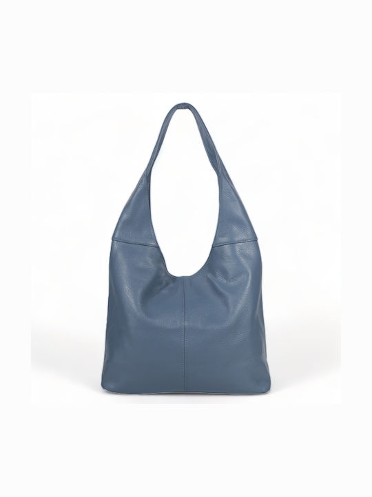 Passaggio Leather Leather Women's Bag Shopper Shoulder Blue