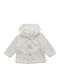 Kids Cardigan Fur with Hood Ecru