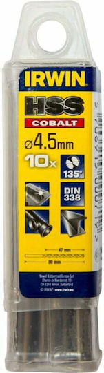 Irwin High-speed steel Set of 10 Diamond Drills Cobaltium with Cylindrical Shank for Metal