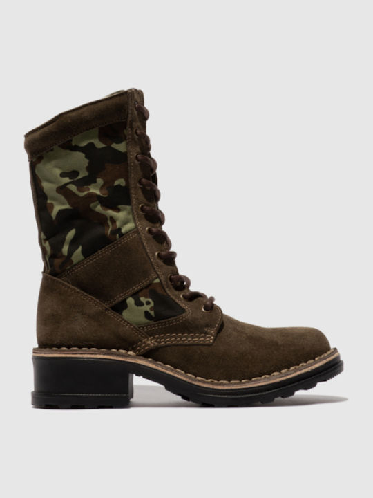 Ghete dama din piele Khaki