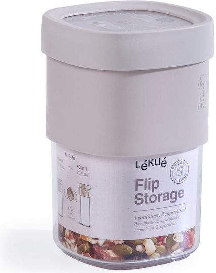 Lekue Cutie pentru Mâncare Plastic Gri 600ml 1buc