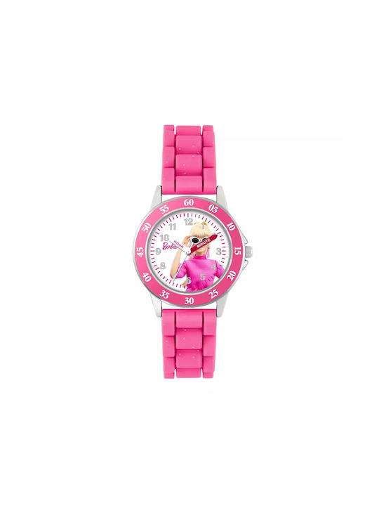 Disney Kids Analog Watch with Rubber/Plastic Strap Pink