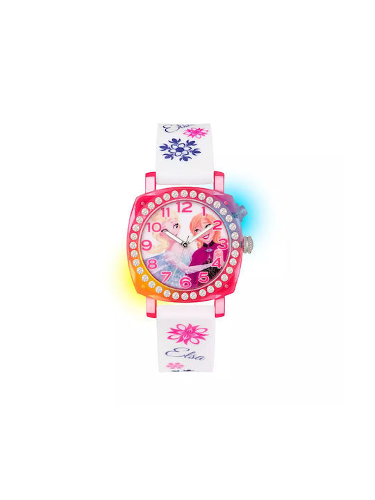 Disney Kids Analog Watch with Rubber/Plastic Strap White