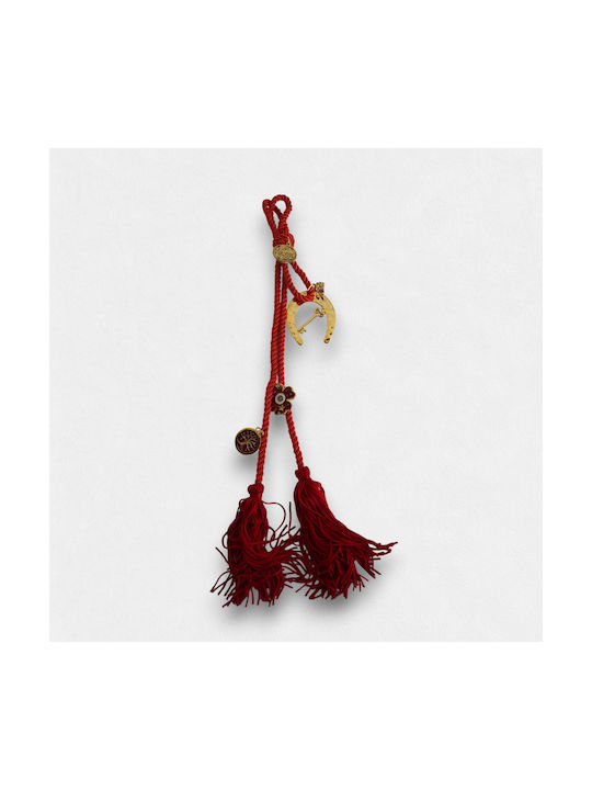 Artifact Handmade Hanging Lucky Charm Horseshoe Red made of Metal 7x30cm 1pcs