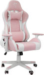 White Shark Gaming Chair with Adjustable Arms Pink