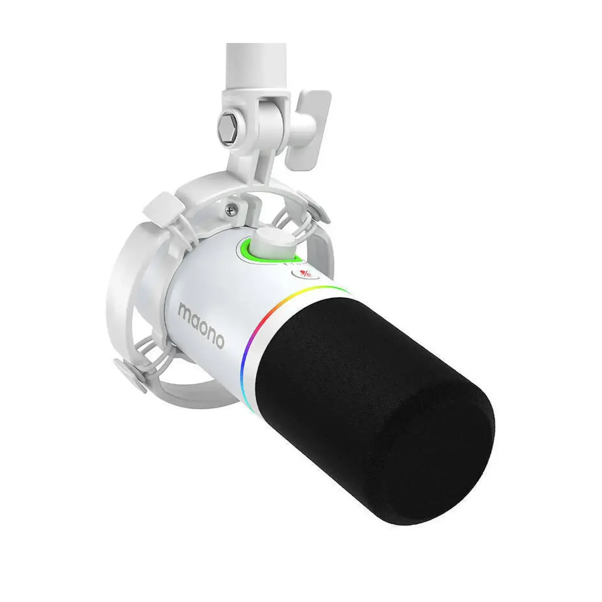Maono PD200x Δυναμικό Μικρόφωνο Επιτραπέζιο, Shock Mounted για Φωνητικά σε Λευκό Χρώμα