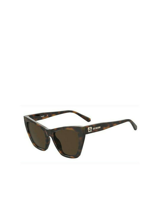 Moschino Ochelari de soare cu Maro Broască țestoasă Din plastic Rame și Maro Lentilă MOL070/S 086/70