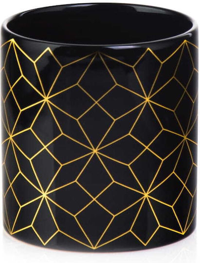 Polnix Barcelona Übertopf Keramik Schwarz 13x13x14εκ.