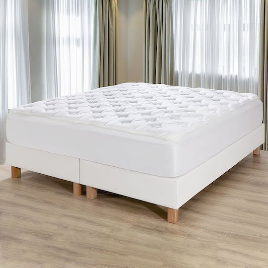Aigaion Protective Cover King Size with Skirt Fitted Eco 5 White 180x200cm