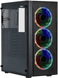 Spire SPM7022GU3-3RGB Gaming Midi Tower Κουτί Υπολογιστή με Πλαϊνό Παράθυρο Μαύρο