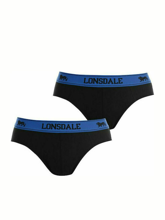 Lonsdale Herren Slips Black/Blue 2Packung