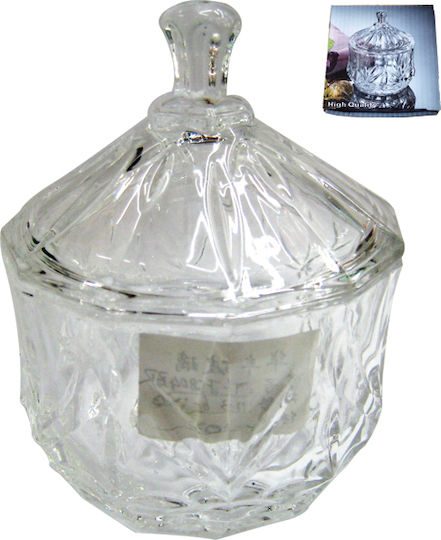 AGC Φοντανιέρα Γυάλινη με Καπάκι 9.5x9.5x12cm Διάφανη