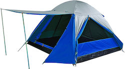 Camping Plus by Terra Celeste Camping Tent Igloo Blue with Double Cloth 4 Seasons for 4 People 290x250x165cm