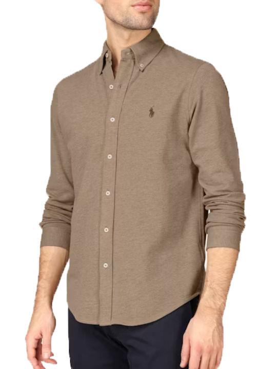 Ralph Lauren Men's Shirt Long Sleeve Cotton Brown