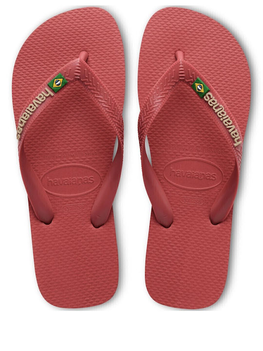 Havaianas Brasil Logo Men's Flip Flops Burgundy