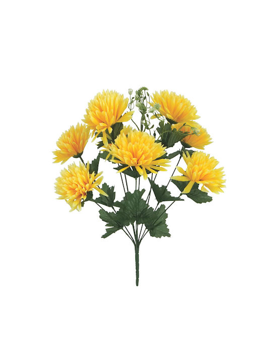 Marhome Μπουκέτο από Τεχνητά Λουλούδια Χρυσάνθεμο Κίτρινο 50cm