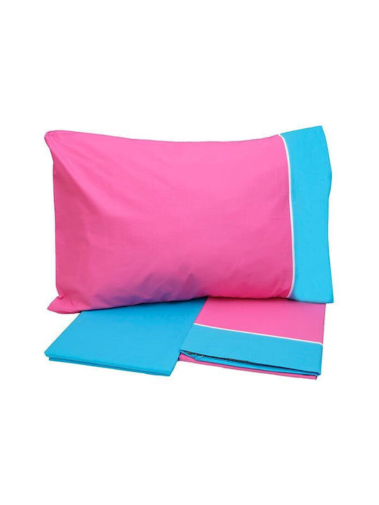 Sunshine Sheet Sets Single 160x260cm. Cotton Feelings Printed Fuchsia 3pcs