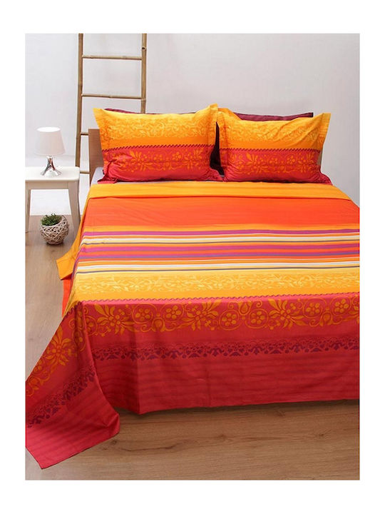 Sunshine Bettwäsche-Set Überdoppel 235x260cm. Satin Satin printed 50204 4Stück