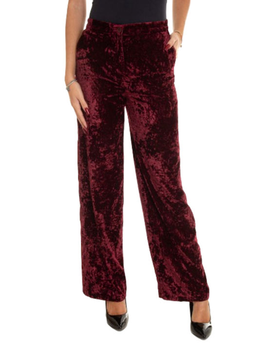 Pennyblack Women's Velvet Trousers Burgundy.