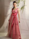 Bellino Maxi Βραδινό Φόρεμα Σατέν Εξώπλατο Ροζ