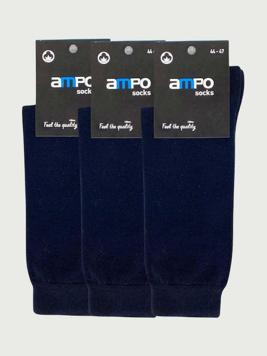 Ampo Socks Men's Patterned Socks Blue 3Pack