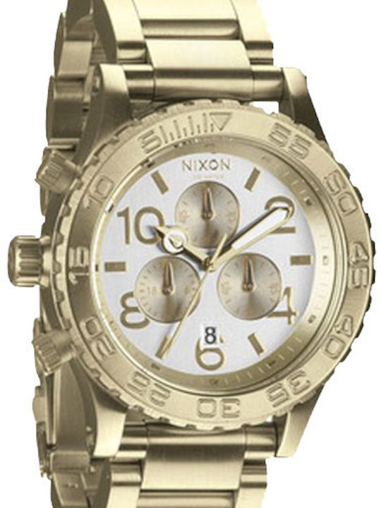 Nixon Women's Watch Chronograph with Gold Metal Bracelet