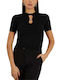 Guess Ss Women's Blouse Short Sleeve jblk jet black