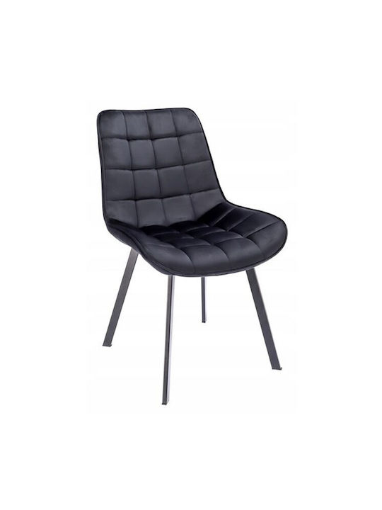 Adoro Kitchen Velvet Chair Black 52x62x85cm