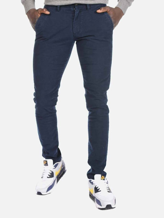 Trousers Chino Elastic in Slim Fit Navy Blue