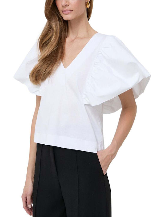 Karl Lagerfeld Damen Bluse Kurzärmelig White