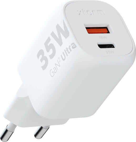 Xtorm Φορτιστής Χωρίς Καλώδιο GaN 35W Quick Charge 3.0 Λευκός (XEC035)
