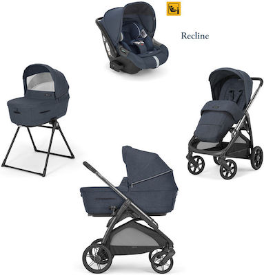 Inglesina Aptica Quattro Darwin Infant Recline Reglabil 3 în 1 Cărucior pentru copii Potrivit pentru Nou-născut albastru stațiune 12.7kg