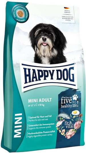 Happy Dog Fit & Vital 4kg Dry Food Gluten-Free for Adult Small Breed Dogs with Meat, Poultry, Beef, Fish, Liver and Apple