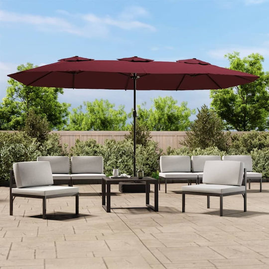 Garten- und Terrassen-Sonnenschirm Rundschreiben Aluminium Burgundisch F4.49xH2.45m