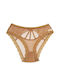 Damen Slip mit Spitze Beige