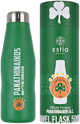 Estia Panathinaikos B.c Μπουκάλι Θερμός Ανοξείδωτο BPA Free Πράσινο