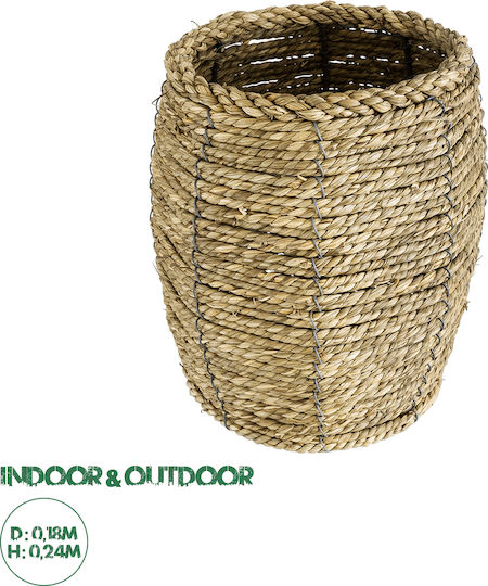 GloboStar THASSOS Κασπώ Rattan Μπεζ με Βάση 18x18x24εκ.