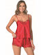 Primoda Χειμερινό Σατέν Babydoll Κοκκινο
