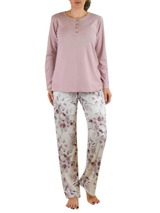 Poleren Winter Damen Pyjama-Set Rosa