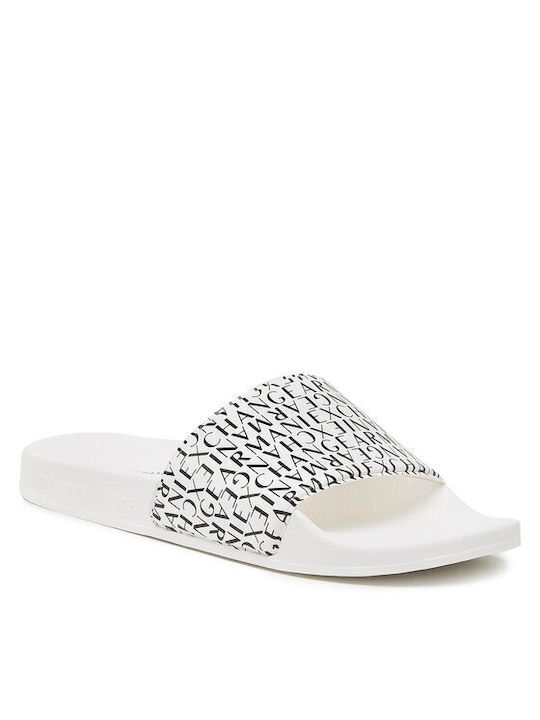 Armani Exchange Мъжки плажни обувки Бели