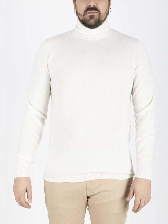 Arnaldo Adiansi Men's Long Sleeve Blouse Turtleneck White.