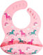 Baby Cloud Unicorn Waterproof Bib Silicone with Button & Pocket Pink for 5 m+