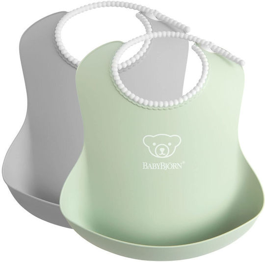 BabyBjorn Σαλιάρα Υφασμάτινη Powder Grey/Green 2τμχ