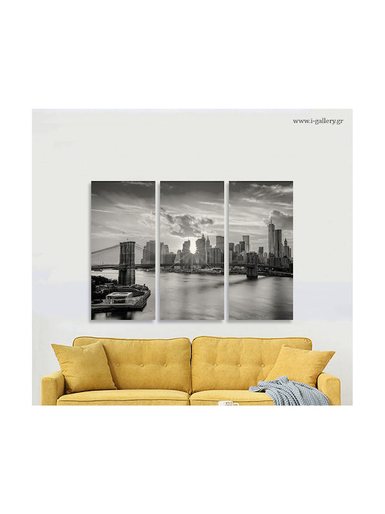 I-gallery Τρίπτυχος Πίνακας σε Καμβά 100x100cm