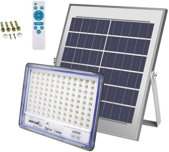 Jortan Στεγανός Ηλιακός Προβολέας LED 400W Ψυχρό Λευκό με Τηλεχειριστήριο IP66