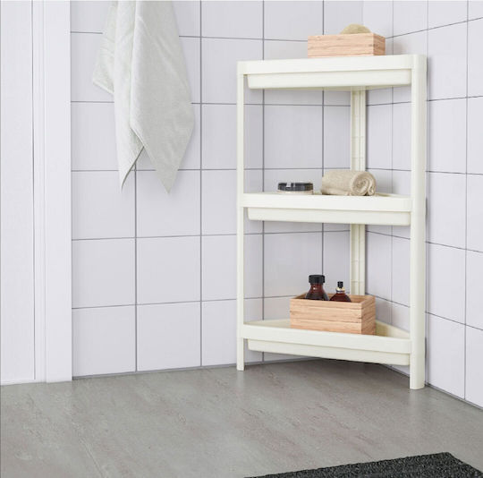 Viosarp Raft Colțar De Baie Din Plastic Cu 3 Rafturi 33x33x71cm Albă Viosarp Raft Colțar De Baie Din Plastic Cu 3 Rafturi 33x33x71cm Albă