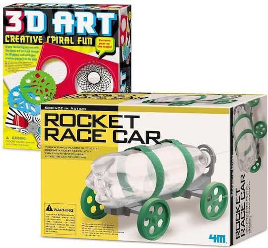 4M Bauspielzeug Raketenfahrzeug & 3D Creative Spiral Fun