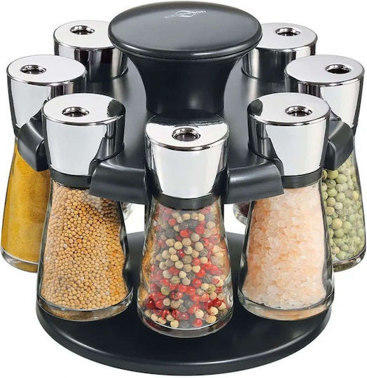 Kuchenprofi Plastic Tabletop Rotating Spice Rack Gray 9pcs