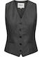 Women's Vest with Buttons Charcoal